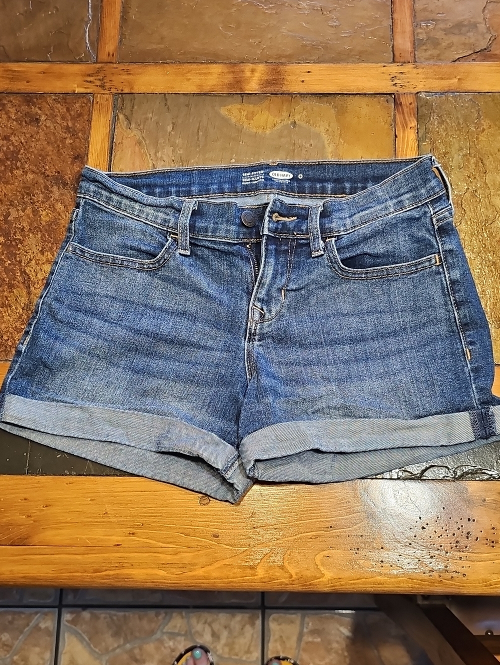 Old Navy Blue Rolled-Hem Denim Shorts